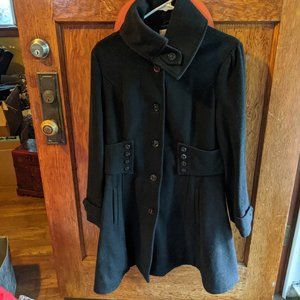 NWOT! RD Style Black Wool Blend Pea Coat - Large